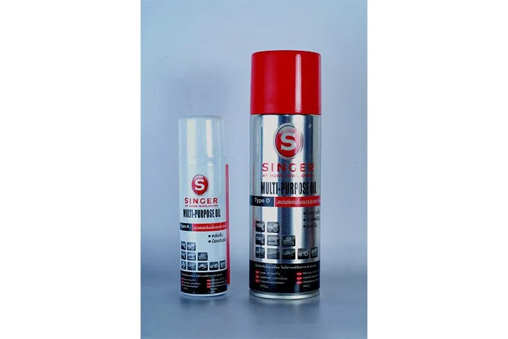 Singer launches "Singer Multi-purpose Oil" in modern looking spray cans
